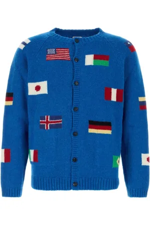 BODE Homme, Pulls, Bleu, Taille: M Cardigan Bleu en Mélange d
