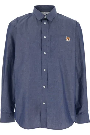 Maison Kitsuné Homme, Chemises, Bleu, Taille: L Chemise Casual Tête de Renard