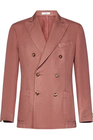 Boglioli Homme, Vestes, Rose, Taille: XL Veste Rose en Lin à Double Boutonnage