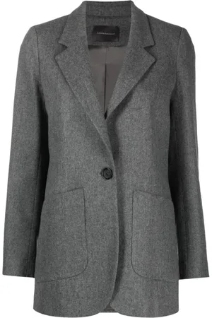 LORENA ANTONIAZZI Femme, Vestes, Gris, Taille: 44 FR Blazer Casual en Mélange de Laine Grise