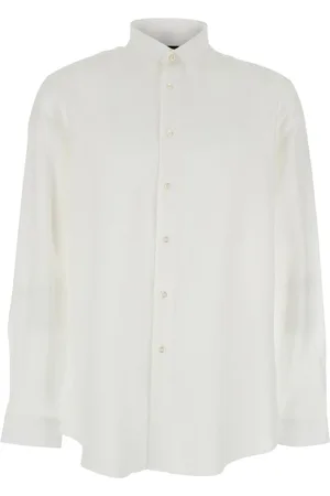 LOW BRAND Homme, Chemises, Blanc, Taille: L Chemises blanches en Lino E Lycra