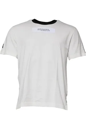 Dolce & Gabbana Homme, Tops, Blanc, Taille: 2XL T-shirt col rond camouflage multicolore