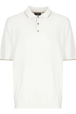 PESERICO SIGN Homme, Tops, Blanc, Taille: XL Polo en Coton Blanc avec Col