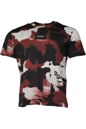 Dolce & Gabbana Homme, Tops, Multicolore, Taille: S T-shirt col rond camouflage multicolore