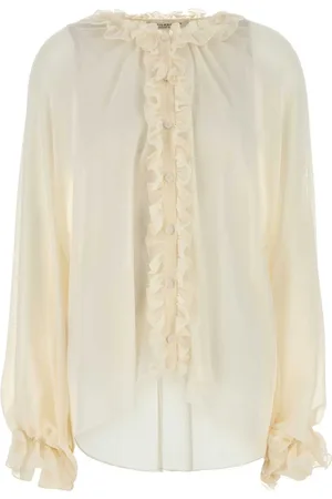 Serafini Femme, Blouses et Chemises, , Taille: 40 FR Chemise en Georgette Ivoire pour Femmes
