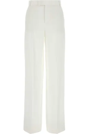 BLUMARINE Femme, Pantalons, Blanc, Taille: 38 FR Pantalon large en gabardine blanche