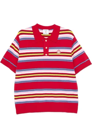 Casablanca Homme, Tops, Rouge, Taille: L Polo Rayé Rouge pour Homme