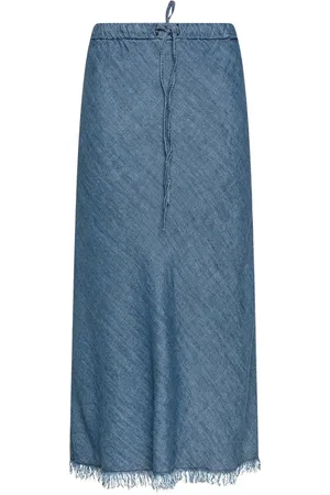 SEVENTY BY SERGIO TEGON Femme, Jupes, Bleu, Taille: 36 FR Jupe longue en denim fluide