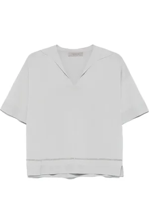 D.EXTERIOR Femme, Tops, Gris, Taille: 40 FR Haut Tricoté Gris avec Col Italien