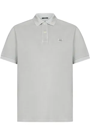 C.P. Company Homme, Tops, Gris, Taille: M Polo Gris avec Patch Logo