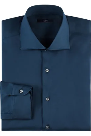 FAY Homme, Chemises, Bleu, Taille: 2XL Chemise Regular en Popeline Stretch
