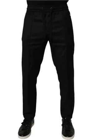 Dolce & Gabbana Homme, Pantalons, Noir, Taille: M Pantalon Jogger en Laine Noire