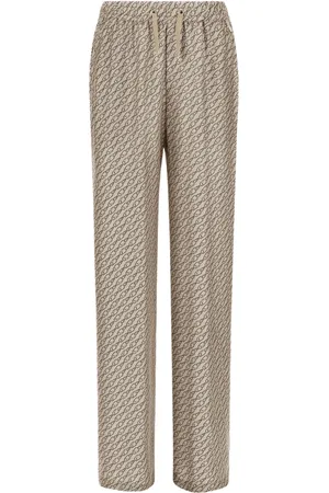 HERNO Femme, Pantalons, , Taille: 36 FR Pantalon en Soie à Imprimé Iconique