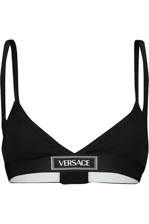 VERSACE Femme, Tops, Noir, Taille: 40 FR Soutien-Gorge Noir Vintage Logo Style Années 90
