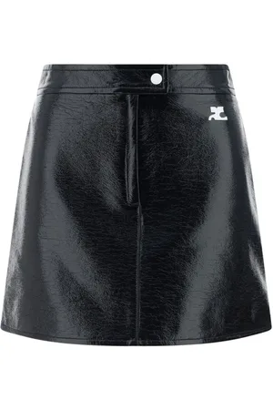 Courrèges Femme, Jupes, Noir, Taille: 38 FR Mini Jupe en Coton avec Logo