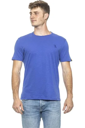 BILLIONAIRE Homme, Tops, Bleu, Taille: S T-shirt en coton bleu clair de luxe