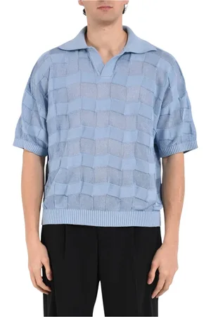 BONSAI Homme, Tops, Bleu, Taille: M Pull en coton à col en V