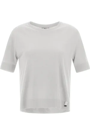 HERNO Femme, Tops, Blanc, Taille: 36 FR Glam Knit Effect T-Shirt