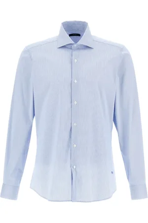 FAY Homme, Chemises, Bleu, Taille: L Chemise Regular en Popeline Stretch