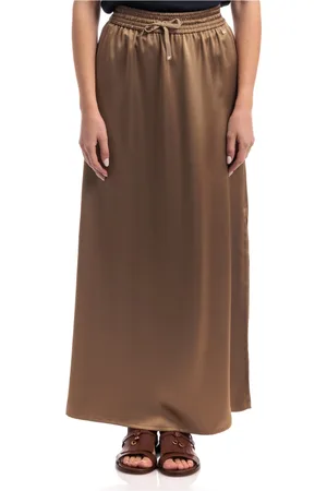 HERNO Femme, Jupes, Brun, Taille: 36 FR Jupe en Satin Décontracté