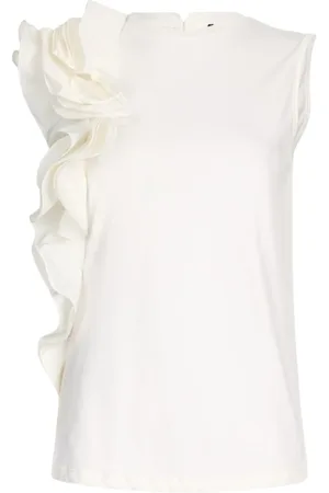 Liu Jo Femme, Tops, Blanc, Taille: 34 FR T-shirt noir à volants