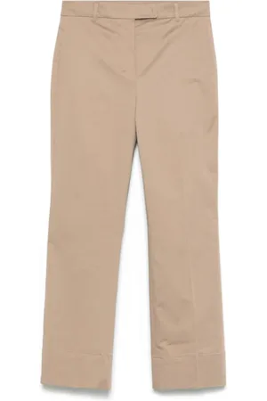 Max Mara Femme, Pantalons, Brun, Taille: 40 FR Pantalon slim-fit en satin de coton stretch
