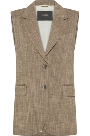 SEVENTY BY SERGIO TEGON Femme, Vestes, , Taille: 40 FR Gilet long en lin flammé