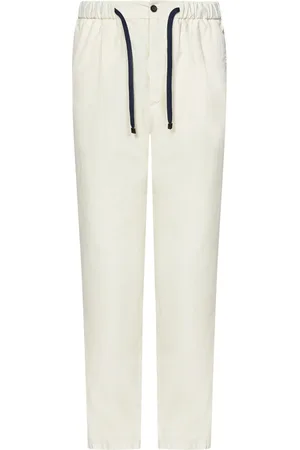 DRUMOHR Homme, Pantalons, Blanc, Taille: L Pantalon Blanc en Coton Jambe Droite