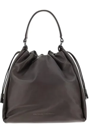 Brunello Cucinelli Femme, Sacs, Brun, Taille: ONE Size Sac à Bandoulière en Cuir à Cordon