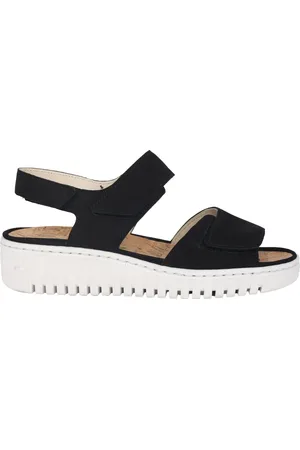 Waldläufer Femme, Chaussures, Noir, Taille: 42 EU Sandales confortables pour femmes - noir