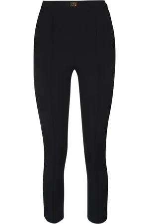 Elisabetta Franchi Femme, Pantalons, Noir, Taille: 36 FR Slim Fit Cigarette Pants