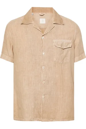 ELEVENTY Homme, Chemises, , Taille: 2XL Chemise Casual en Lin Manches Courtes
