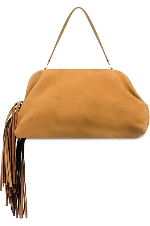 Serafini Femme, Sacs, Brun, Taille: ONE Size Sac Pochette Marron à Franges