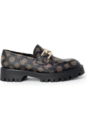 Guess Femme, Chaussures, Noir, Taille: 38 EU Chaussure Plate en Polyéthylène Marron Femme