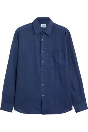Aspesi Homme, Chemises, Bleu, Taille: 2XL Chemise en lin avec poche
