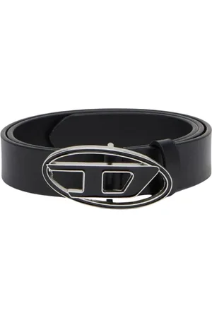Diesel Homme, Accessoires, Noir, Taille: 85 CM Ceinture en cuir lisse avec boucle ovale D