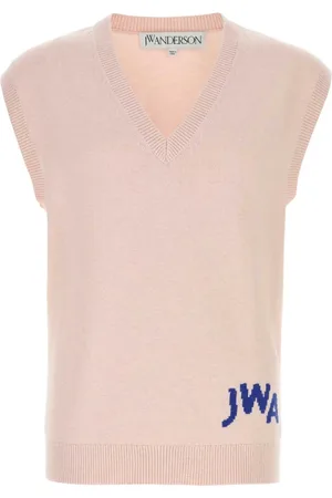 J.W.Anderson Homme, Pulls, Rose, Taille: M Gilet en Tricot Rose Pâle en Mélange de Coton