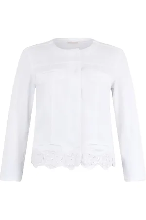 Liu Jo Femme, Blouses et Chemises, Blanc, Taille: 36 FR Veste Blanche Brodée