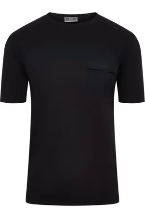 HERNO Homme, Tops, Noir, Taille: M T-shirt en coton super fin stretch