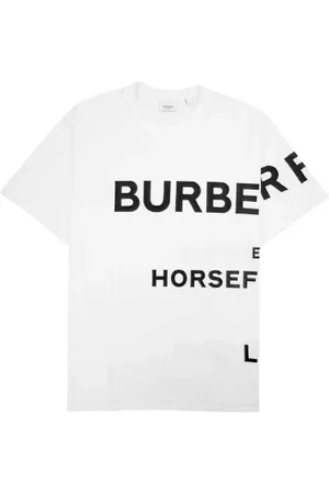 Burberry Homme, Tops, Blanc, Taille: S T-shirt Blanc avec Logo Relief