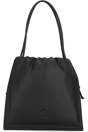 Coccinelle Femme, Sacs, Noir, Taille: ONE Size Sac de magasinage en cuir noir avec cordon