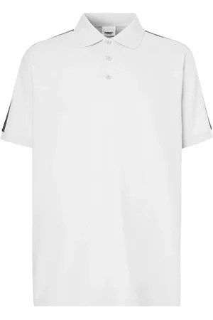 Burberry Homme, Tops, Blanc, Taille: M Polo en coton à manches courtes blanc