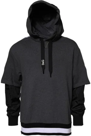 Dolce & Gabbana Homme, Sweatshirts et sweats à capuche, Gris, Taille: L Sweat à Capuche en Coton Gris Pull