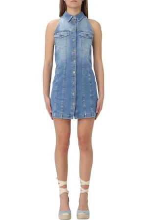 Dondup Femme, Robes, Bleu, Taille: 40 FR Robe en denim pour un look tendance
