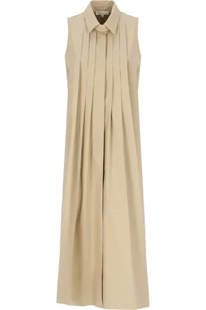 ANTONELLI Femme, Robes, Brun, Taille: 38 FR Robe en Coton Marron avec Col