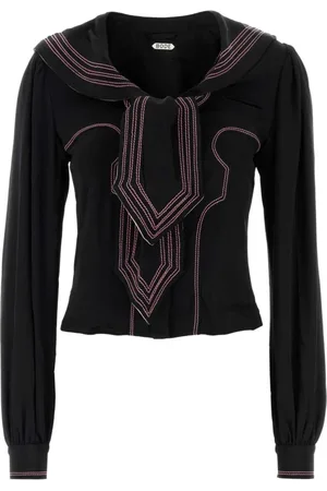 BODE Femme, Blouses et Chemises, Noir, Taille: 38 FR Chemise Seafarer en Soie Noire