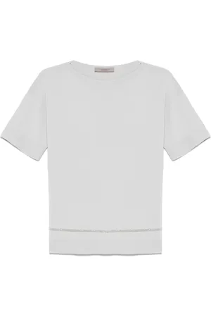 D.EXTERIOR Homme, Tops, Gris, Taille: S Haut Gris Col Bateau avec Détail Monili
