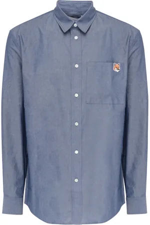 Maison Kitsuné Homme, Chemises, Bleu, Taille: L Chemise Casual Fox Head