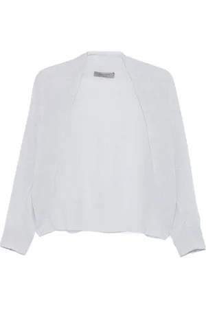 D.EXTERIOR Femme, Pulls, Gris, Taille: 38 FR Cardigan Gris Fil Métallique Coupe Capri