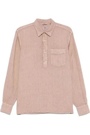 Aspesi Homme, Tops, Brun, Taille: L Chemise en lin naturel à boutons
